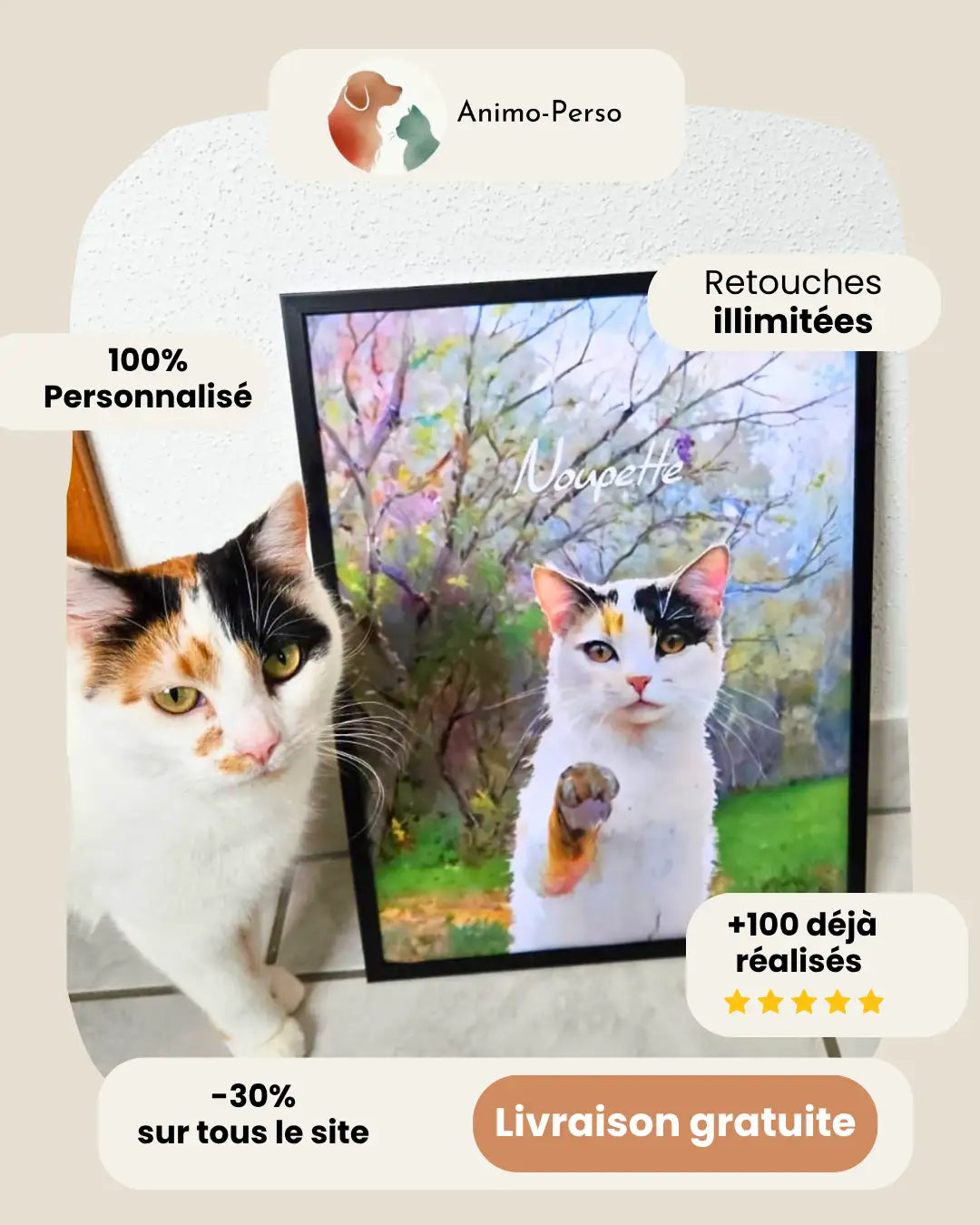 Portrait d'animaux de compagnie personnalisé